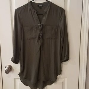 Olive Green sheer top